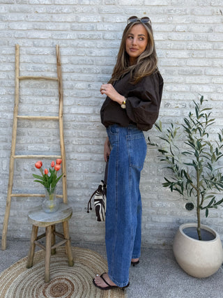 High Waist Balloon Jeans / Blue
