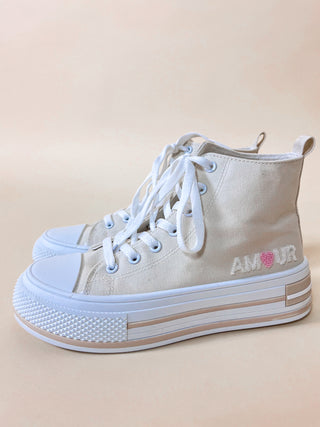 Amour Lace Trainers / Beige