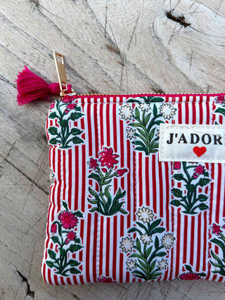 J'Adore Pouch / Striped Red