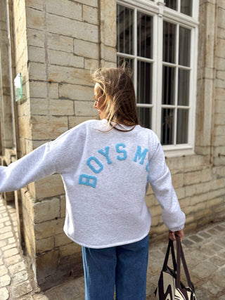 Boymom Sweater / Grey-Blue
