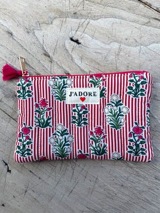 J'Adore Pouch / Striped Red